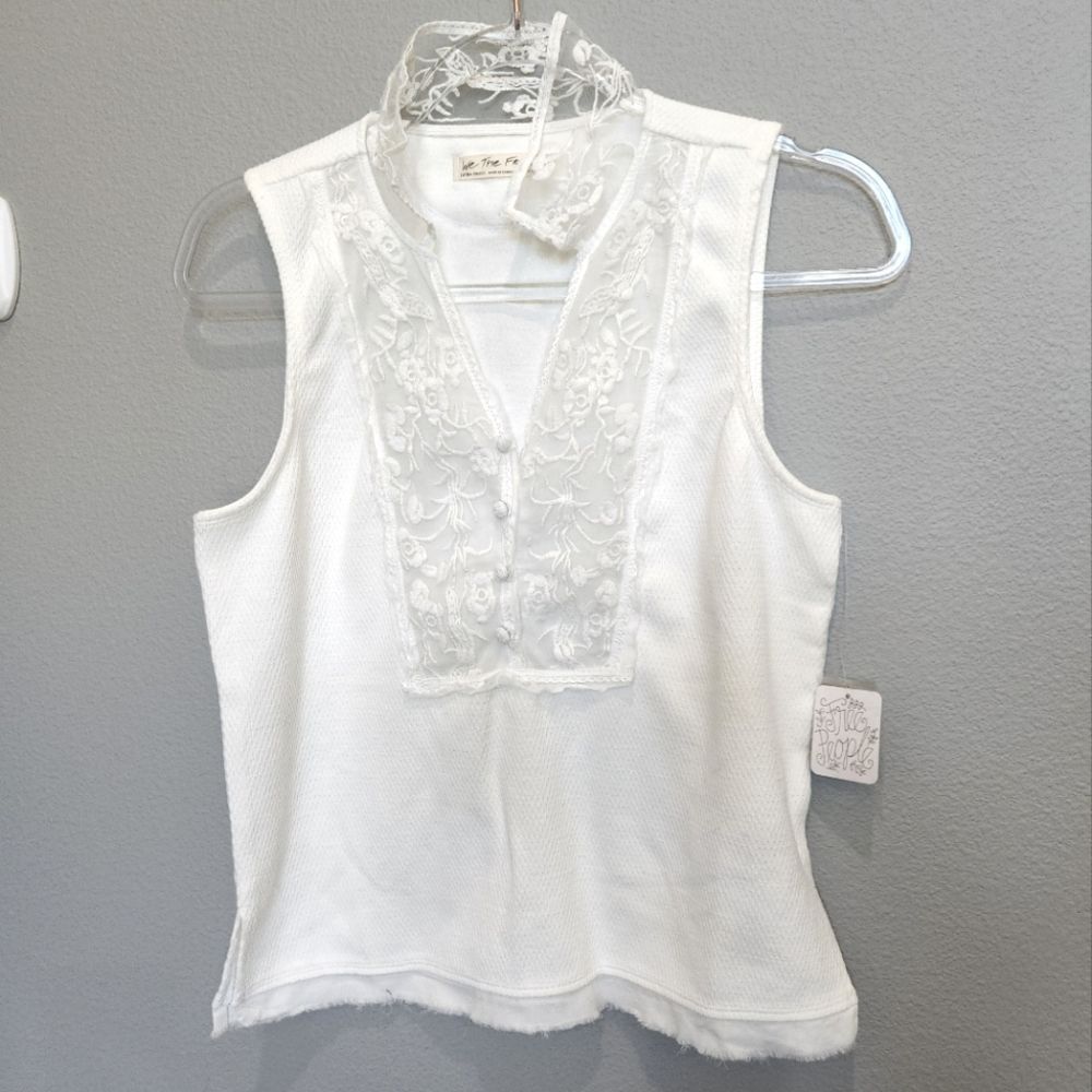 NWT Free People lace white top
